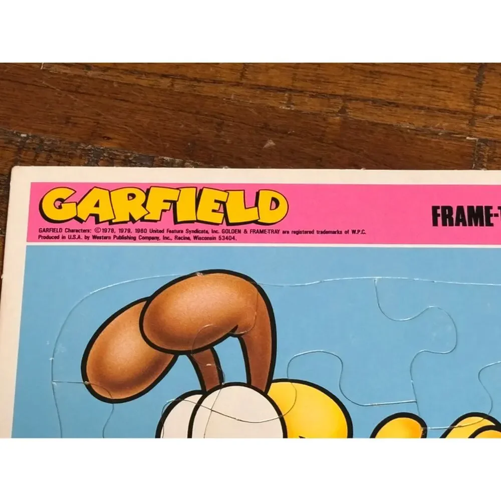 Vintage Garfield Frame Tray Puzzle 18 Piece Golden 1980 4617-B Comic Strips VTG